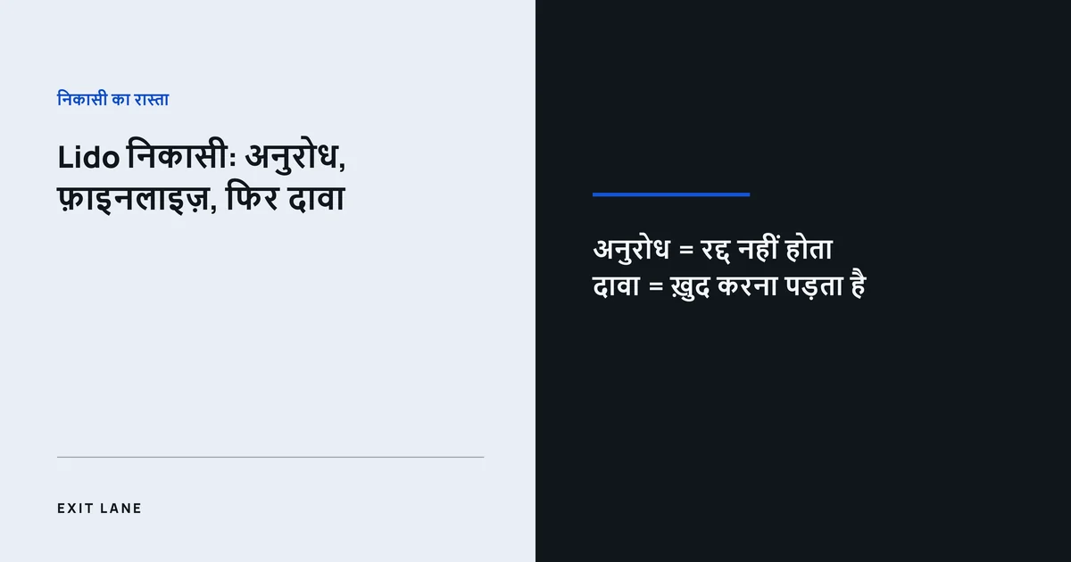 Lido निकासी के तीन क़दम: अनुरोध भेजना, फ़ाइनलाइज़ेशन का इंतज़ार, और ख़ुद जाकर दावा करना