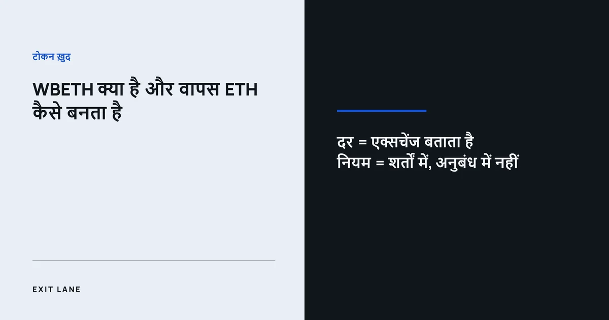 WBETH की तुलना: दर एक्सचेंज बताता है और निकासी के नियम अनुबंध के बजाय प्लेटफ़ॉर्म की शर्तों में लिखे होते हैं